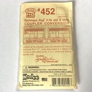 Kadee Bachmann Train Coupler Conversion Kit #452 HO Scale F-7A & B Units NEW
